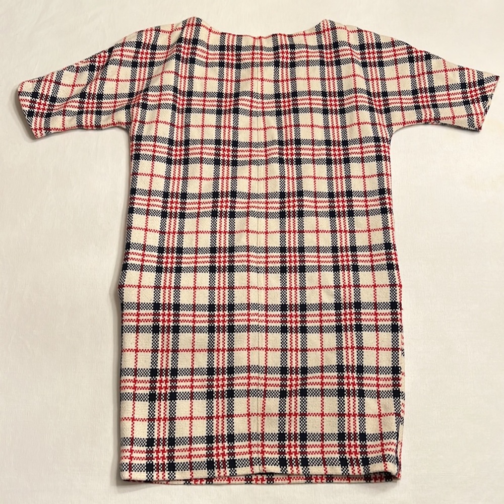 Zara Plaid Dress in Navy, Red, and Cream, XS - Picture 7 of 8